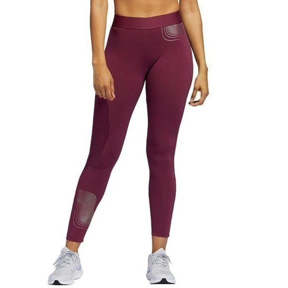 Adidas Badge of Sports Leggings-Size: L Color: victory crimson